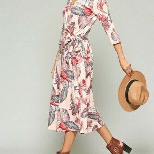 Bluheaven By Umgee Wrap Dress Feather Midi